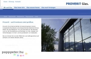 www.proverit.ch - Üvegkereskedés honlapja. - weboldal, honlap, design, honlapkészítés, proverit.ch