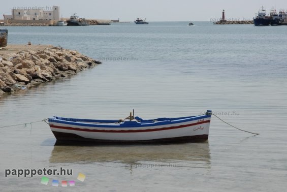 Tunézia, Djerba, tengerpart, víz, fürdés, tenger