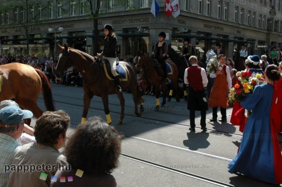 Svájc, Zürich, felvonulás, Sechseläute, rendezvényfotó