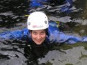 Boggera, canyoning, Svájc, ugrás, víz, bukósisak, úszás, élvezet