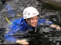 Boggera, canyoning, Svájc, ugrás, víz, bukósisak, úszás, élvezet