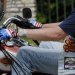 Harley, Davidson, motor, találkozó, felvonulás, bőr, tömeg