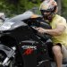 Harley, Davidson, motor, találkozó, felvonulás, bőr, tömeg