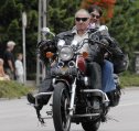 Harley, Davidson, motor, találkozó, felvonulás, bőr, tömeg