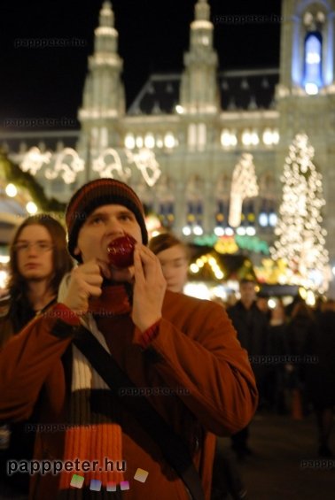 karamellás alma, bécsi városháza, Peti, vásár, karácsony, advent, Bécs