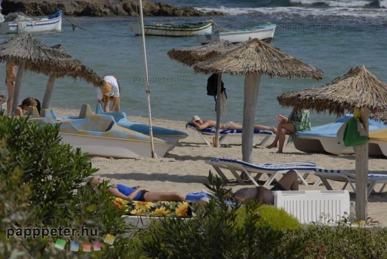 Tunézia, Djerba, tengerpart, víz, fürdés, tenger, strand